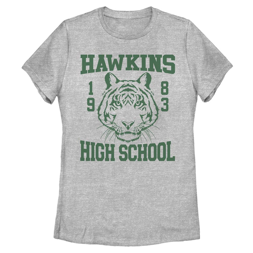 Mad Engine Netflix Stranger Things Hawkins High Tiger 1983 Women's T-Shirt