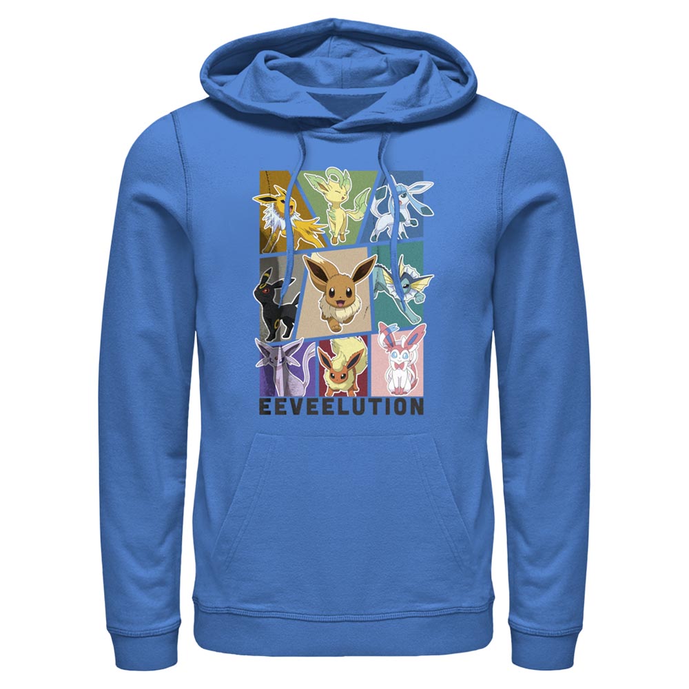 Mad Engine Pokemon Eeveelution Men's Hooded Fleece Sweatshirt