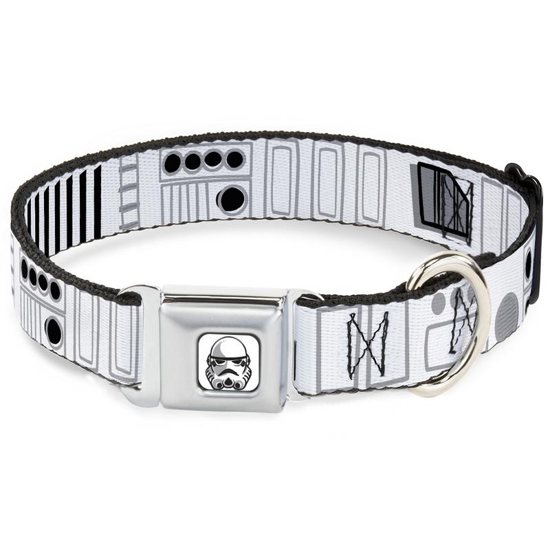 Star Wars Stormtrooper Face - White/Black Buckle-Down Dog Collar