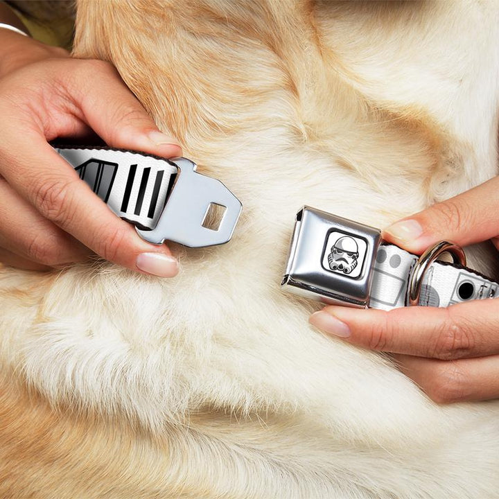 Star Wars Stormtrooper Face - White/Black Buckle-Down Dog Collar