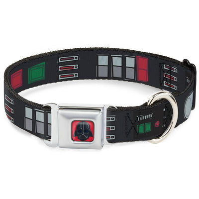 Star Wars Darth Vader Face - Red/Greed Buckle-Down Dog Collar