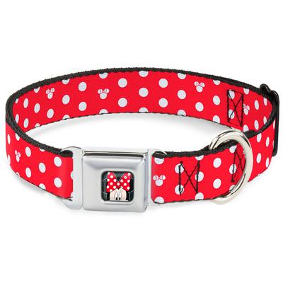 Disney Minnie Mouse with Bow - Polka Dot Red/White Buckle-Down Dog Collar
