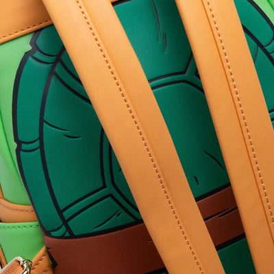 671803450066 - 707 Street Exclusive - Loungefly Nickelodeon TMNT Michelangelo Cosplay Mini Backpack - Back Close Up