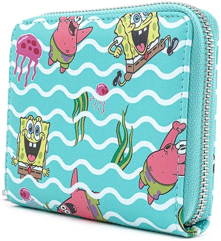 Loungefly Nickelodeon SpongeBob Jelly Fishing Allover Print Zip-Around Wallet