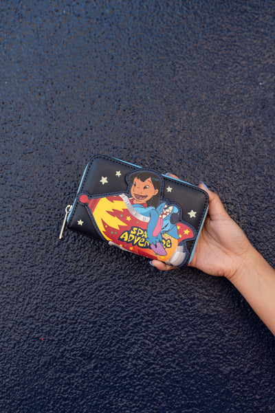 Products Loungefly Disney Lilo and Stitch Space Adventure Zip-Around Wallet - IRL Front