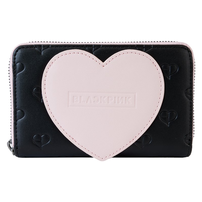 Loungefly Blackpink Allover Print Heart Zip-Around Wallet - Front