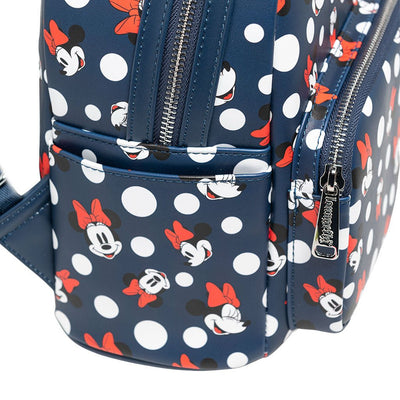 707 Street Exclusive - Loungefly Disney Minnie Mouse Polka Dot Navy Mini Backpack - Pocket