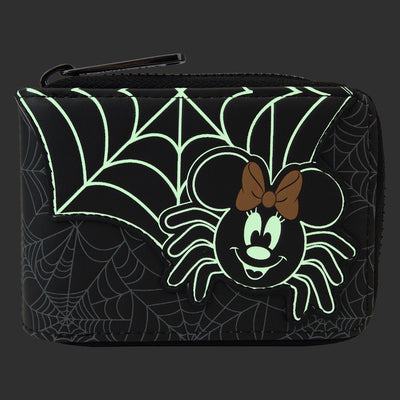 Loungefly Disney Minnie Mouse Spider Accordion Wallet - Glow in the Dark