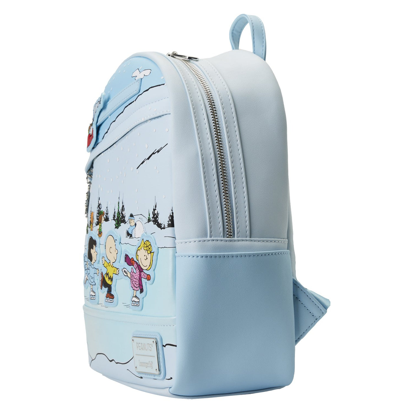 Loungefly Peanuts Charlie Brown Ice Skating Mini Backpack - Side View