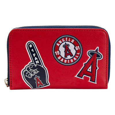 Loungefly MLB Anaheim Angels Patches Zip-Around Wallet - Front - 671803422209