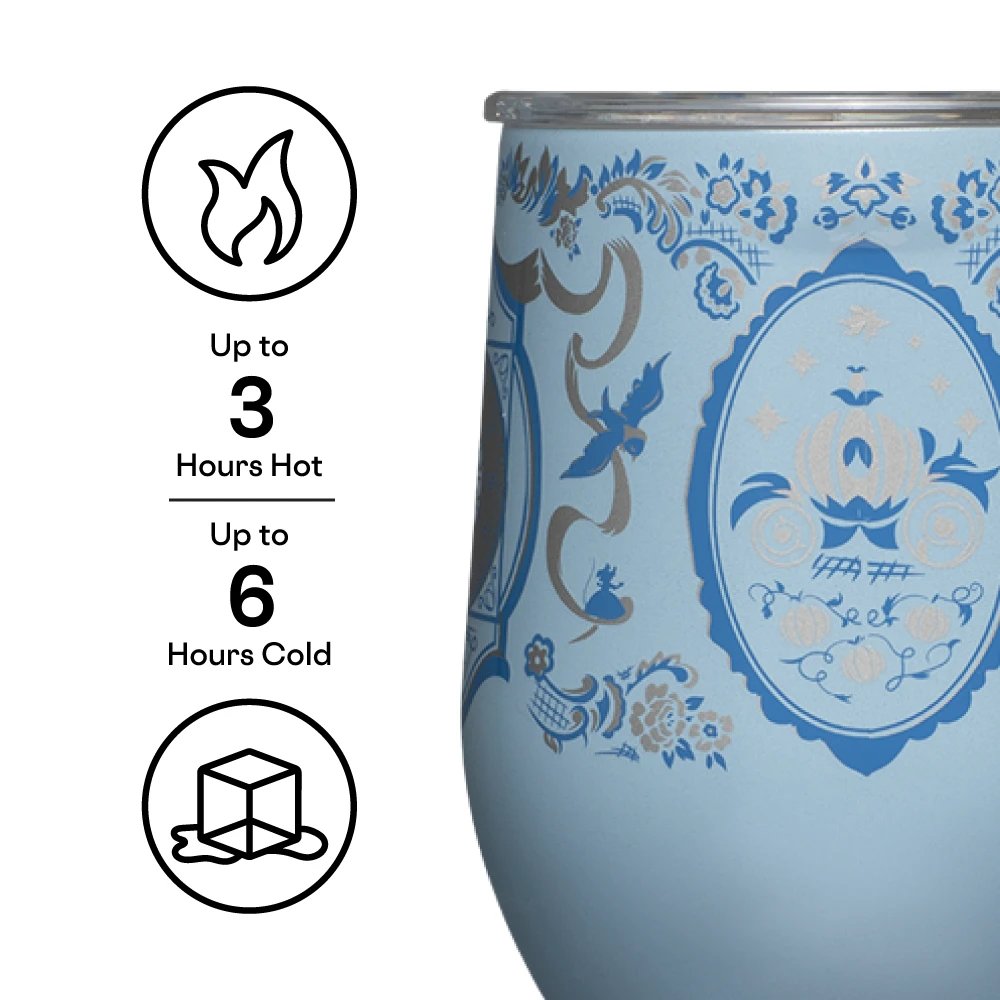 Corkcicle Disney Princess Cinderella 12oz Stemless Cup - Close Up
