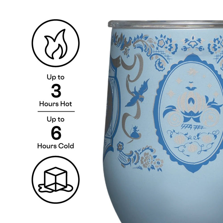 Corkcicle Disney Princess Cinderella 12oz Stemless Cup - Close Up
