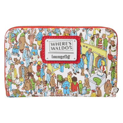 Loungefly Where's Waldo Allover Print Zip-Around Wallet - Back