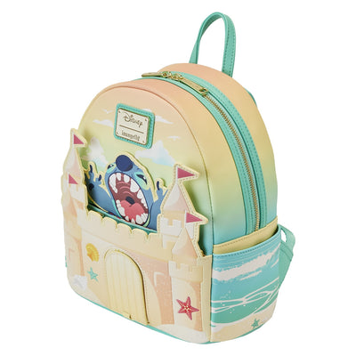 671803392601- Loungefly Disney Stitch Sandcastle Beach Surprise Mini Backpack - Top View