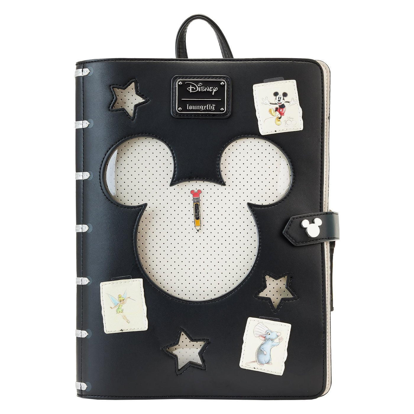 671803467996 - Loungefly Disney 100th Anniversary Sketchbook Pin Trader Backpack - Front
