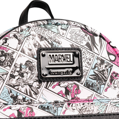 707 Street Exclusive - Loungefly Marvel Retro Comics Allover Print Mini Backpack - Plaque