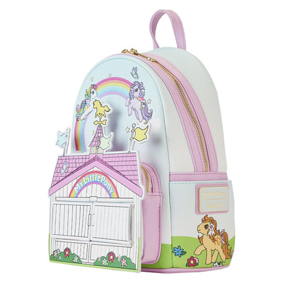671803456013 - Loungefly Hasbro My Little Pony 40th Anniversary Stable Mini Backpack - Side View