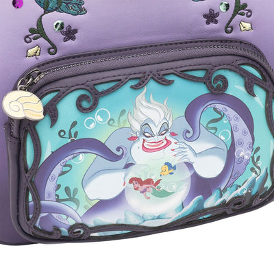 671803390935 - 707 Street Exclusive - Loungefly Disney Villains Scenes Ursula Mini Backpack - Front Pocket Close Up