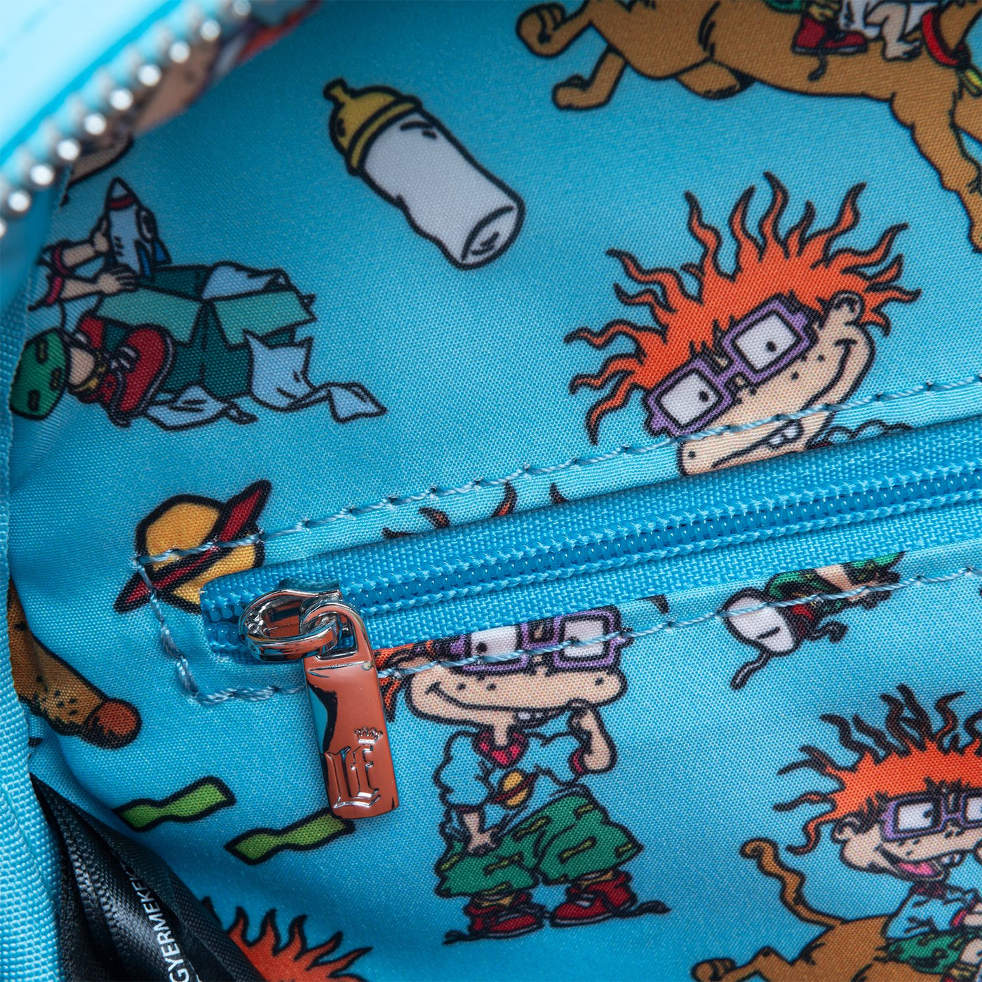 707 Street Exclusive - Loungefly Nickelodeon Rugrats Chuckie Cosplay Mini Backpack With Removable Glasses - Interior Lining
