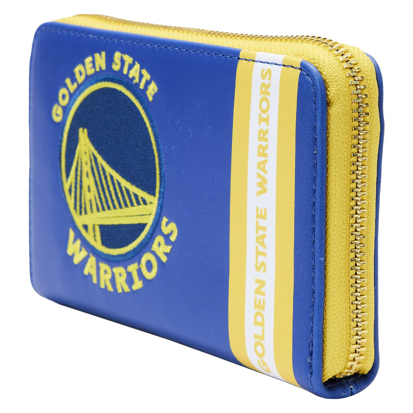671803451834 - Loungefly NBA Golden State Warriors Patch Icons Zip-Around Wallet - Side View