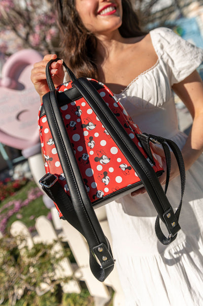 707 Street Exclusive - Loungefly Disney Minnie Mouse Polka Dot Red Mini Backpack - IRL Back