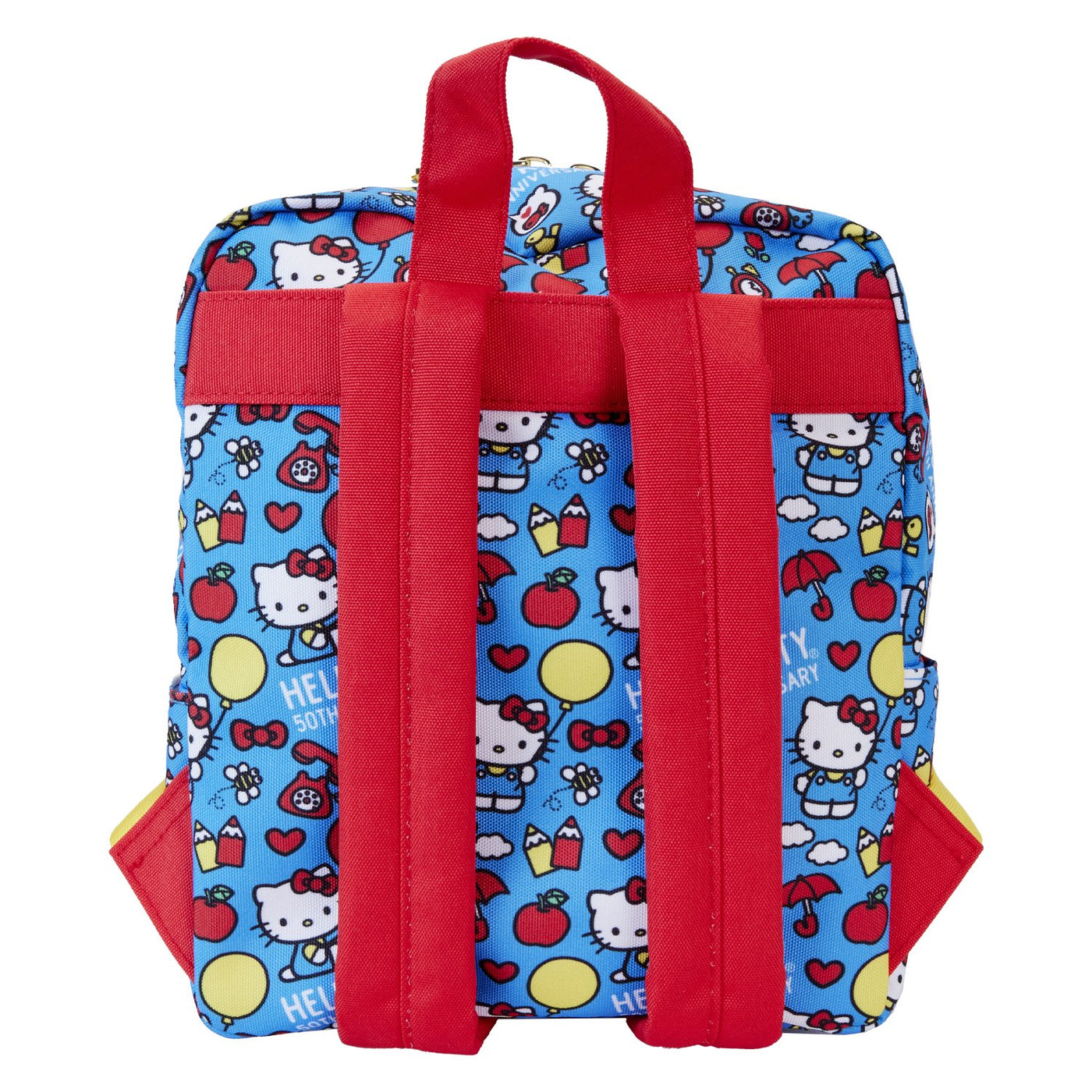 Loungefly Sanrio Hello Kitty 50th Anniversary Classic Allover Print Nylon Square Mini Backpack - Back