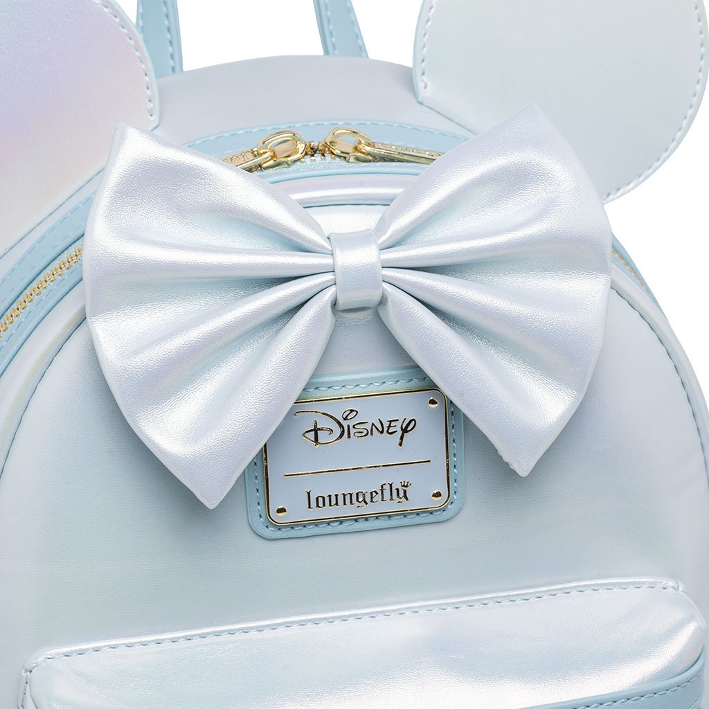 707 Street Exclusive - Loungefly Disney The Minnie Mouse Classic Series Mini Backpack - Iridescent Sky - Bow Close Up