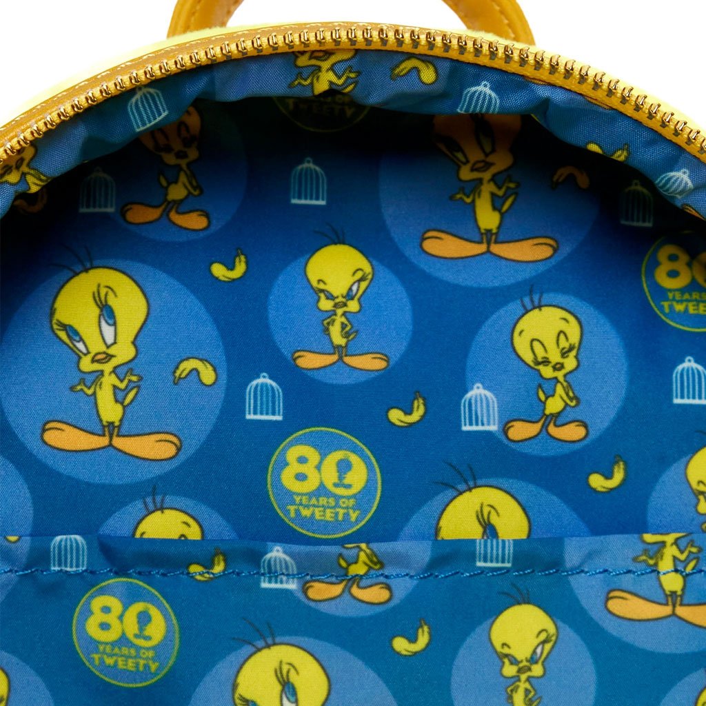 Loungefly Looney Tunes Tweety Plush Mini Backpack Interior Lining