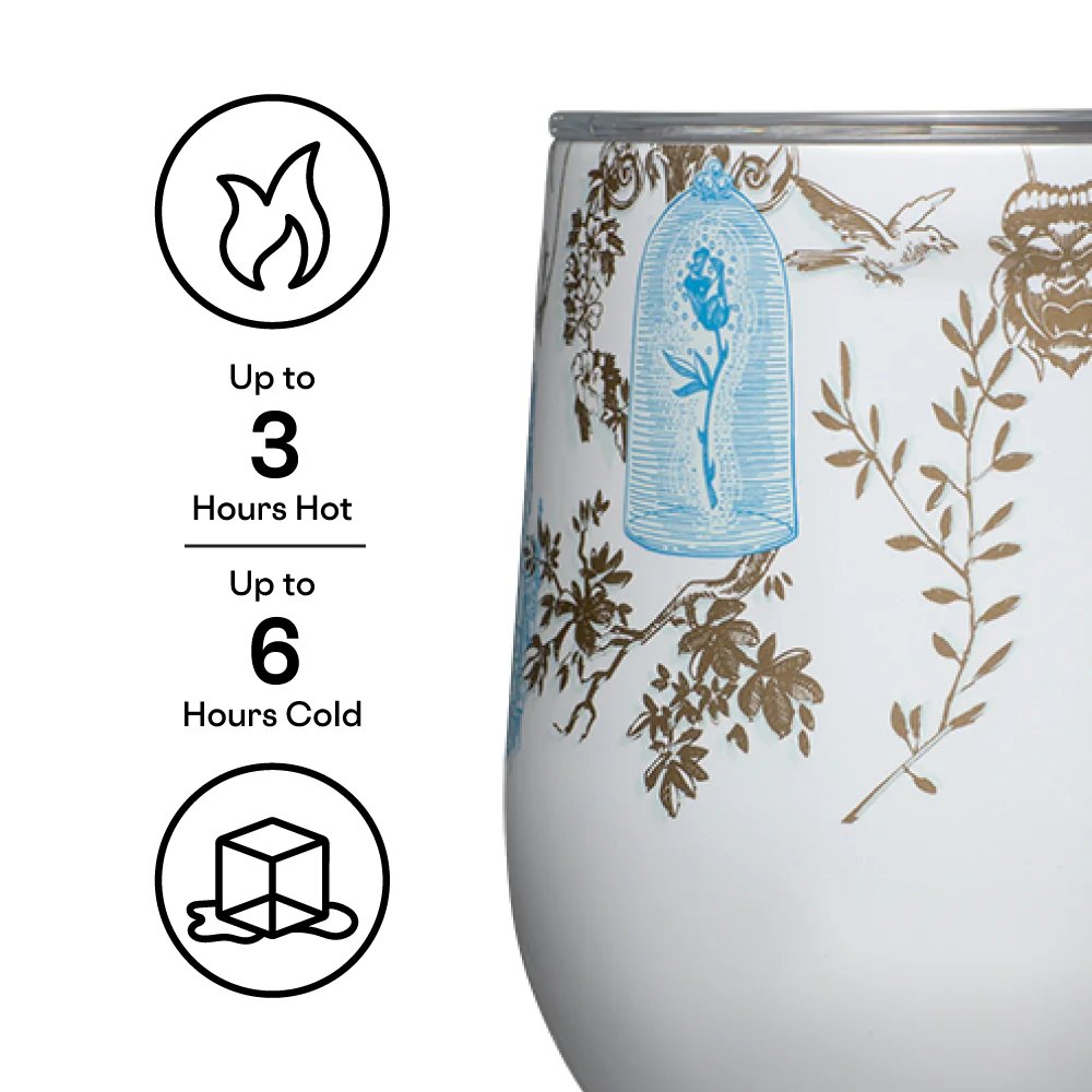 Corkcicle Disney Princess Belle 12oz Stemless Cup - Close Up