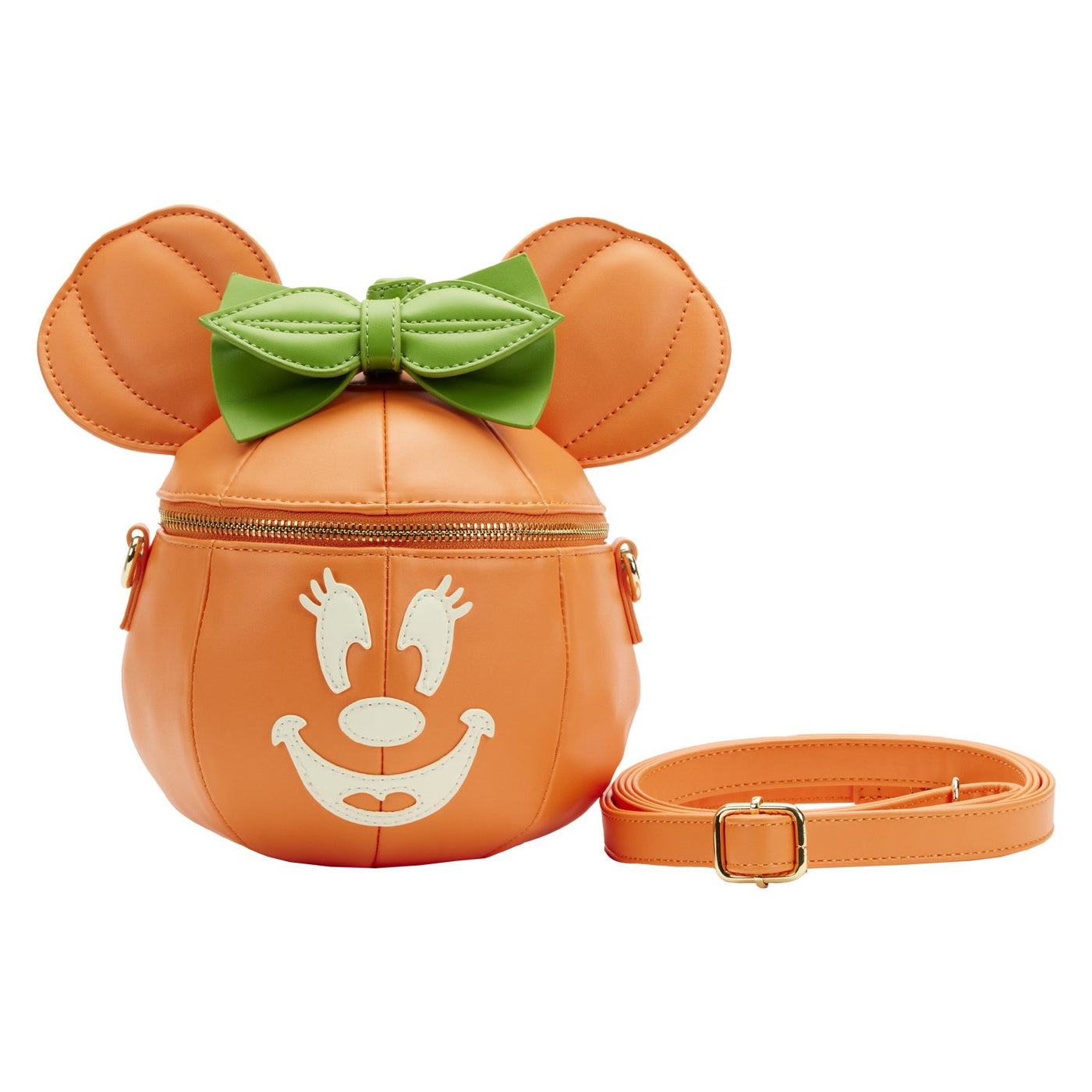 Loungefly Disney Glow Face Pumpkin Minnie Figural Crossbody - Front