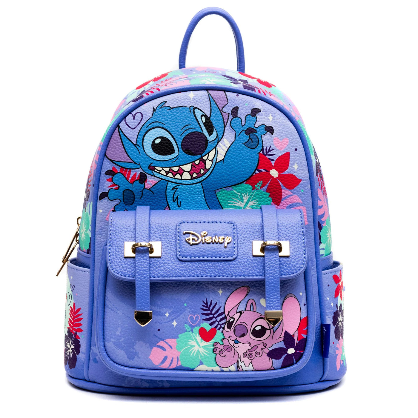 WondaPop Disney Lilo and Stitch Floral Angel and Stitch Mini Backpack - Front