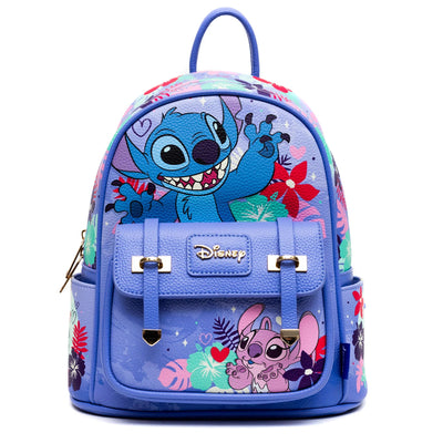 backpack purse stitch mini backpack Wondapop Stitch and Angel 11" Vegan Leather Fashion Mini Backpack