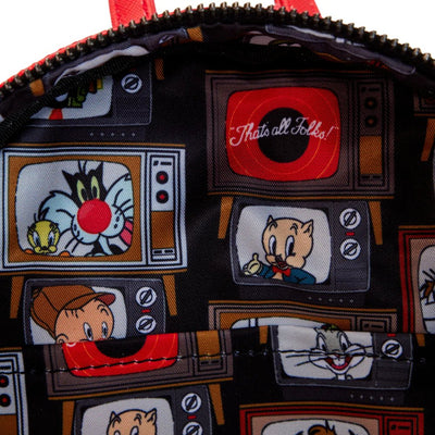 Loungefly Looney Tunes That's All Folks Mini Backpack - Interior Lining