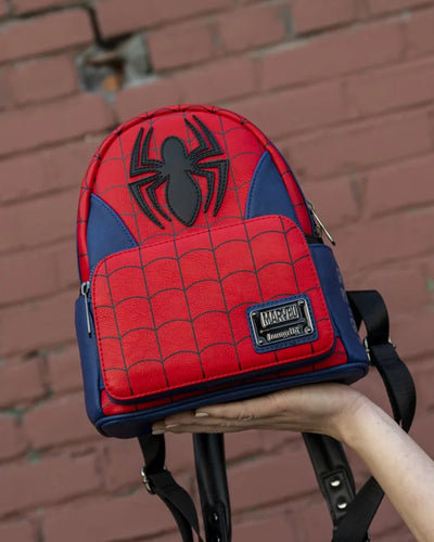 Loungefly Marvel Spider Man Classic Cosplay Mini Backpack - 671803311053 - Front Lifestyle