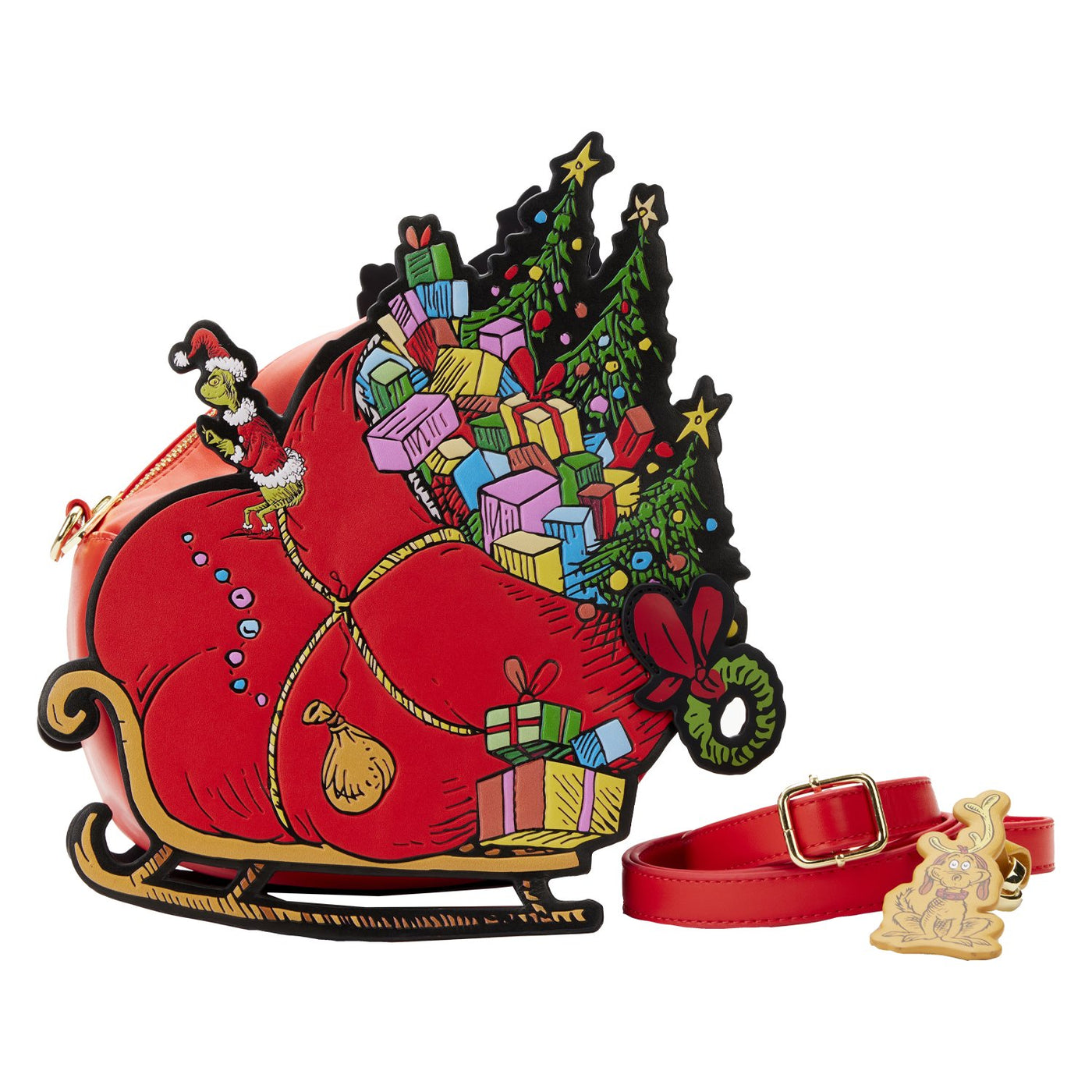 Loungefly Dr Seuss Grinch Sleigh Crossbody - Front