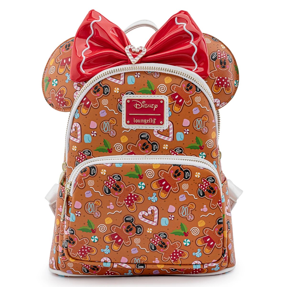 Loungefly Disney Gingerbread Allover Print Mini Backpack Headband Set - Front