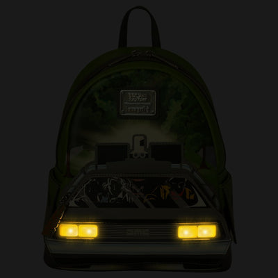 707 Street Exclusive - Loungefly Universal Back to the Future Light-Up DeLorean Mini Backpack - Front Light Up