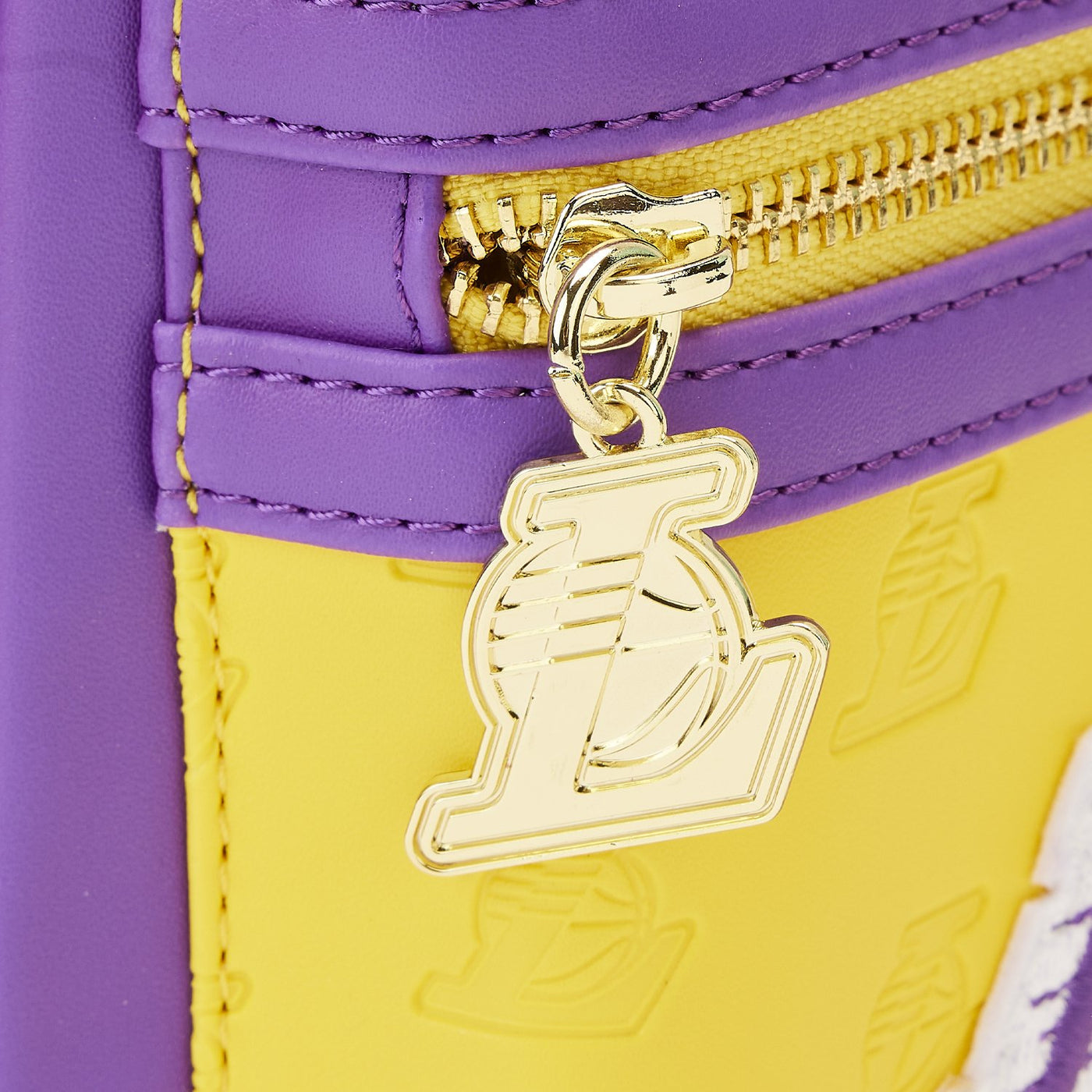 671803451629 - Loungefly NBA Los Angeles Lakers Patch Icons Mini Backpack - Zipper Pull