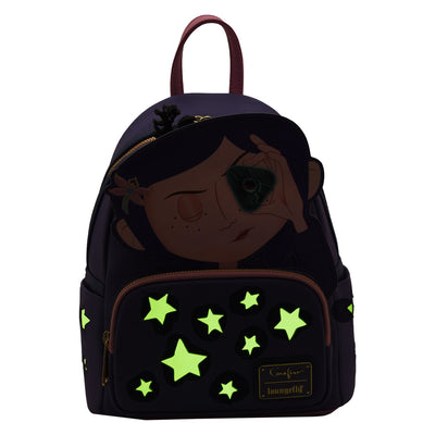 Loungefly Laika Coraline Stars Cosplay Mini Backpack - Glow in the Dark Front