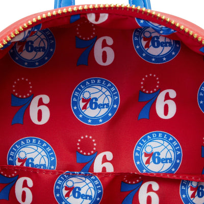 671803451865 - Loungefly NBA Philadelphia 76ers Patch Icons Mini Backpack - Interior Lining