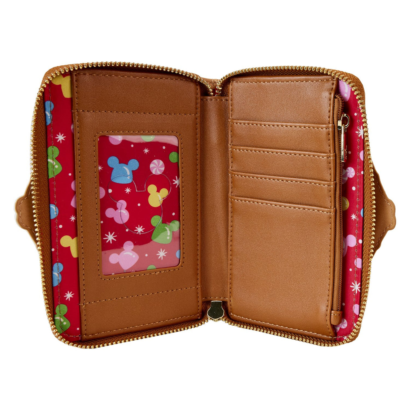 Loungefly Disney Mickey and Friends Gingerbread House Zip-Around Wallet - Open