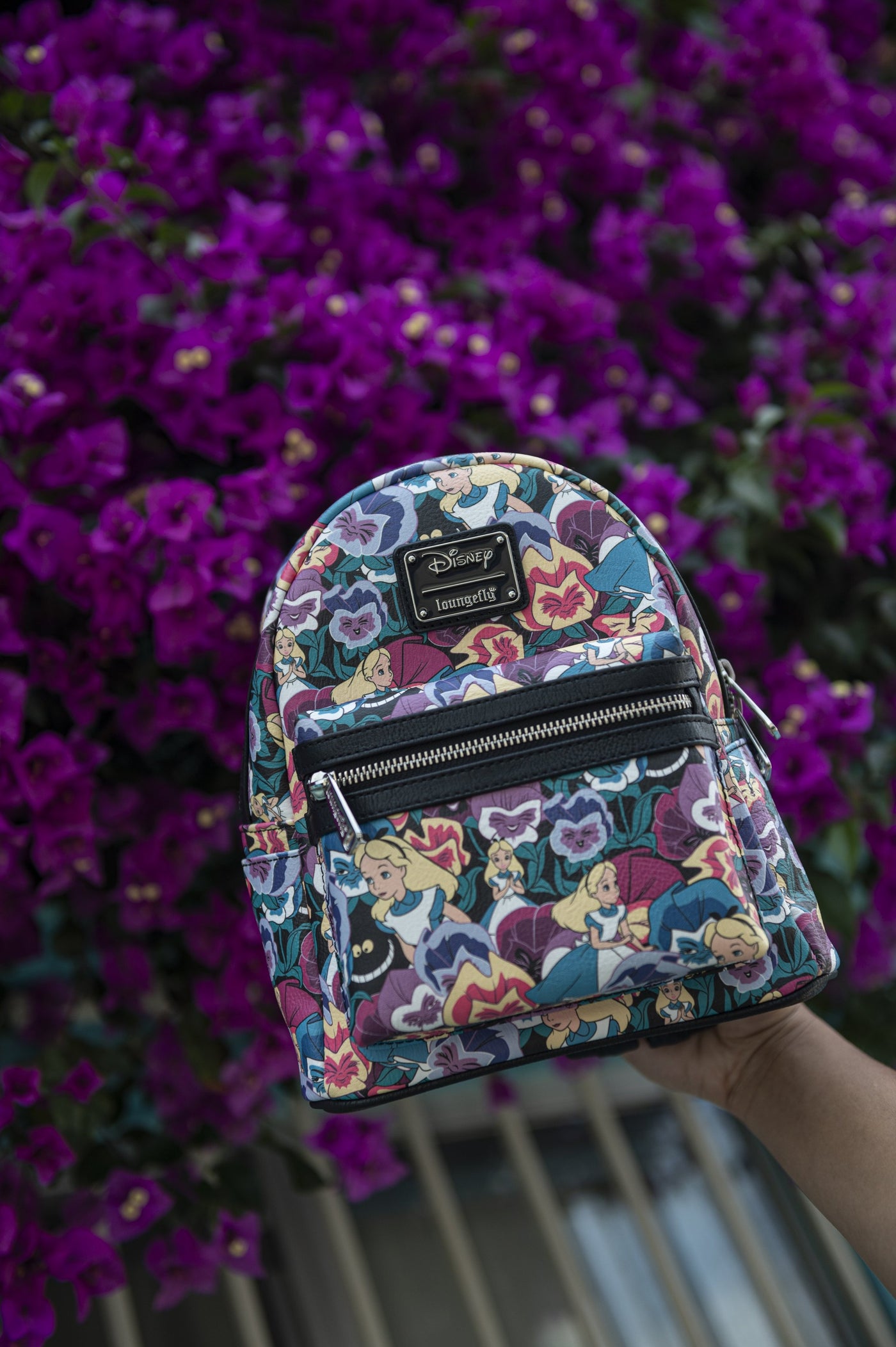 707 Street Loungefly Exclusive Disney Alice in Wonderland Wildflowers Mini Backpack - IRL 02