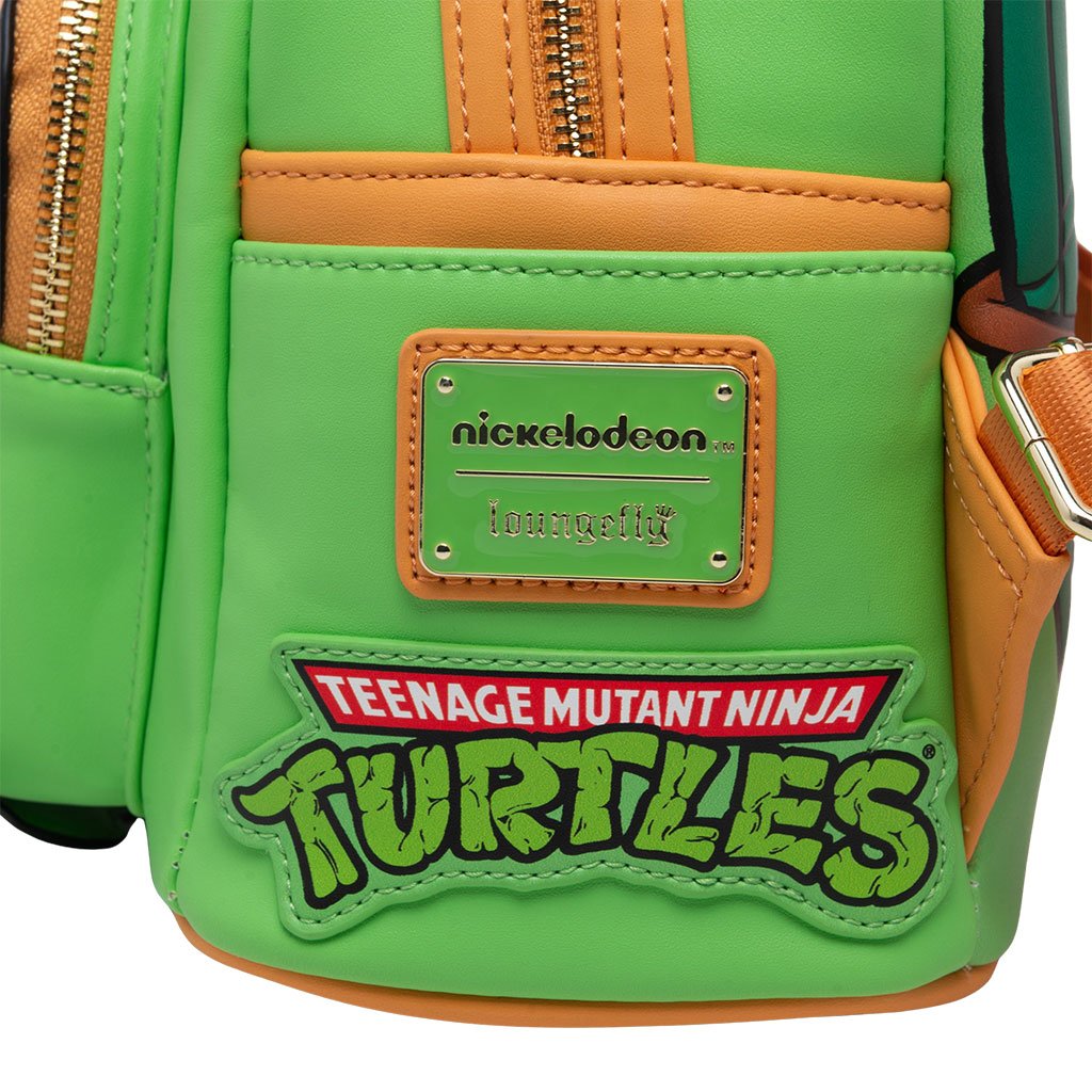 671803450066 - 707 Street Exclusive - Loungefly Nickelodeon TMNT Michelangelo Cosplay Mini Backpack - Alternate Side Pocket