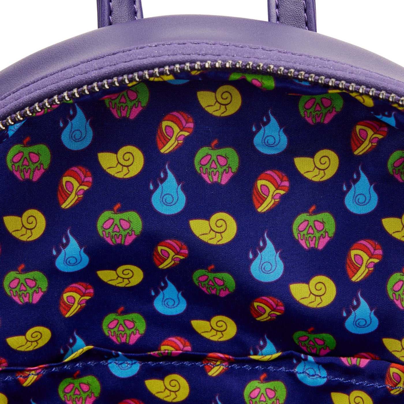 Loungefly Disney Villains Triple Pocket Glow in the Dark Mini Backpack - Interior Lining
