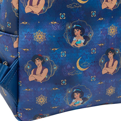 707 Street Exclusive - Loungefly Disney Aladdin and Jasmine Mini Backpack - Print Close Up