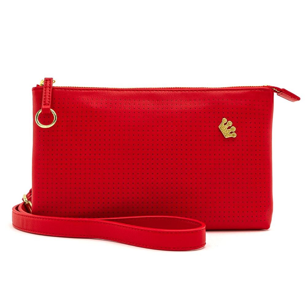 LOUNGEFLY RED PIN TRADER DOUBLE CROSSBODY BAG - BAG 2 FRONT
