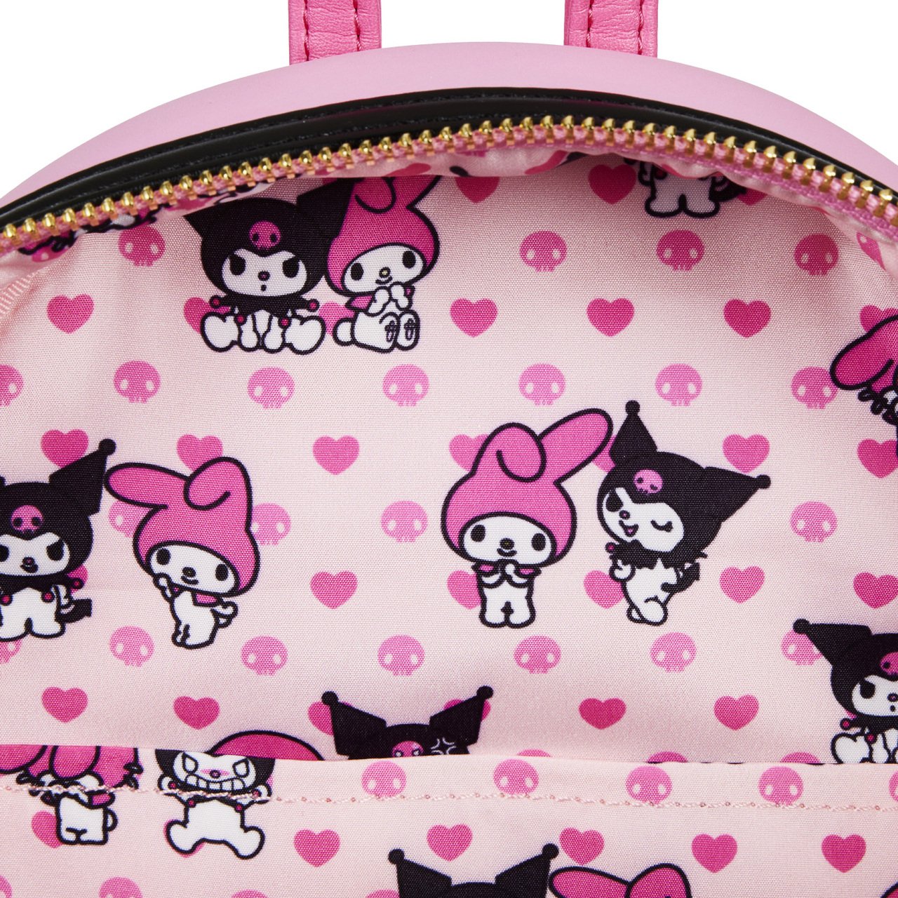 Loungefly Sanrio My Melody Kuromi Double Pocket Mini Backpack - Interior Lining
