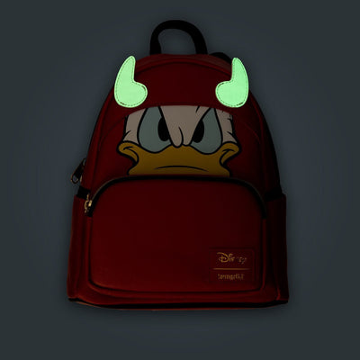 Loungefly Disney Donald Duck Devil Donald Cosplay Mini Backpack - Entertainment Earth Ex - Glow in the Dark Horns