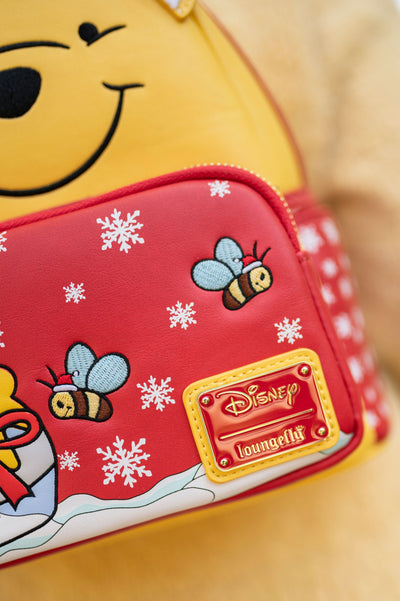 707 Street Exclusive - Loungefly Disney Santa Winnie the Pooh Cosplay Mini Backpack - Close Up