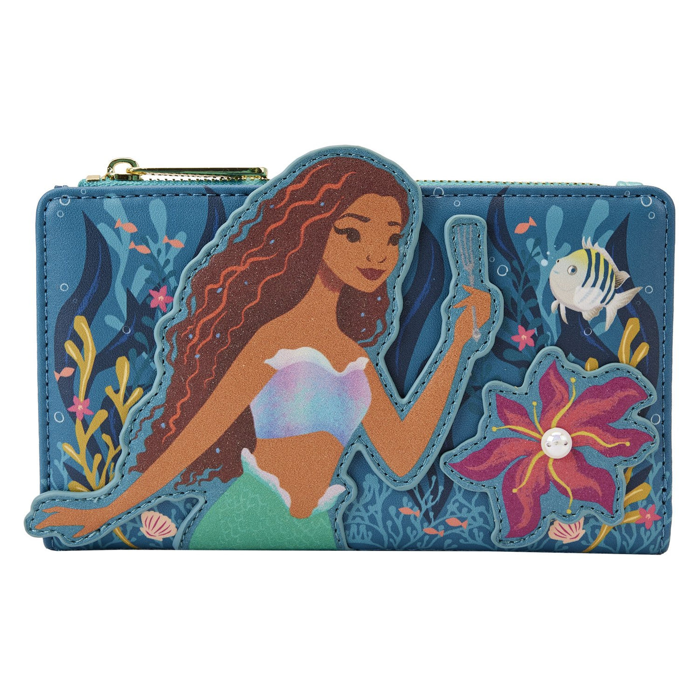 Loungefly Disney Little Mermaid Ariel Live Action Flap Wallet - Front